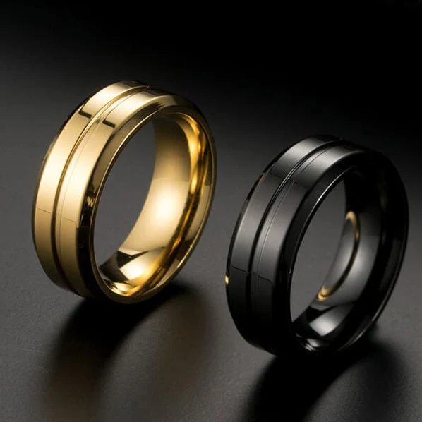 8mm Man Engraved Rings - Image 3