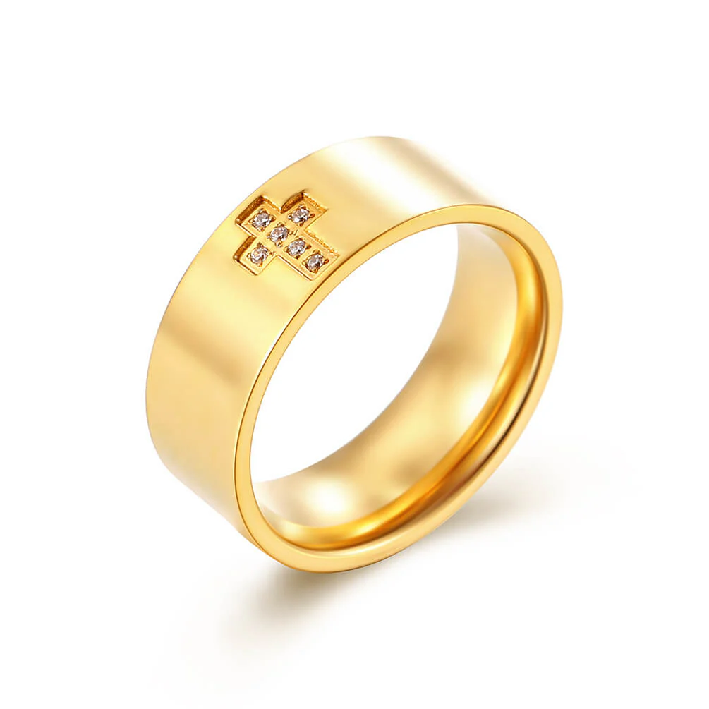 8mm Men Cross Ring - Image 2
