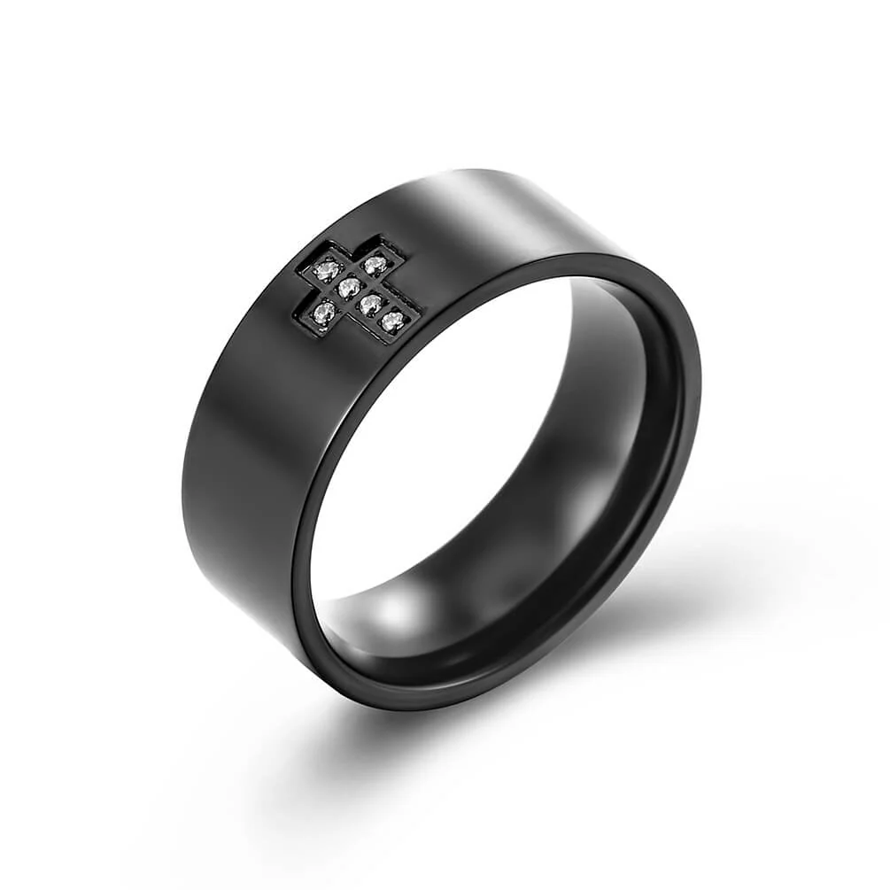 8mm Men Cross Ring - Image 3