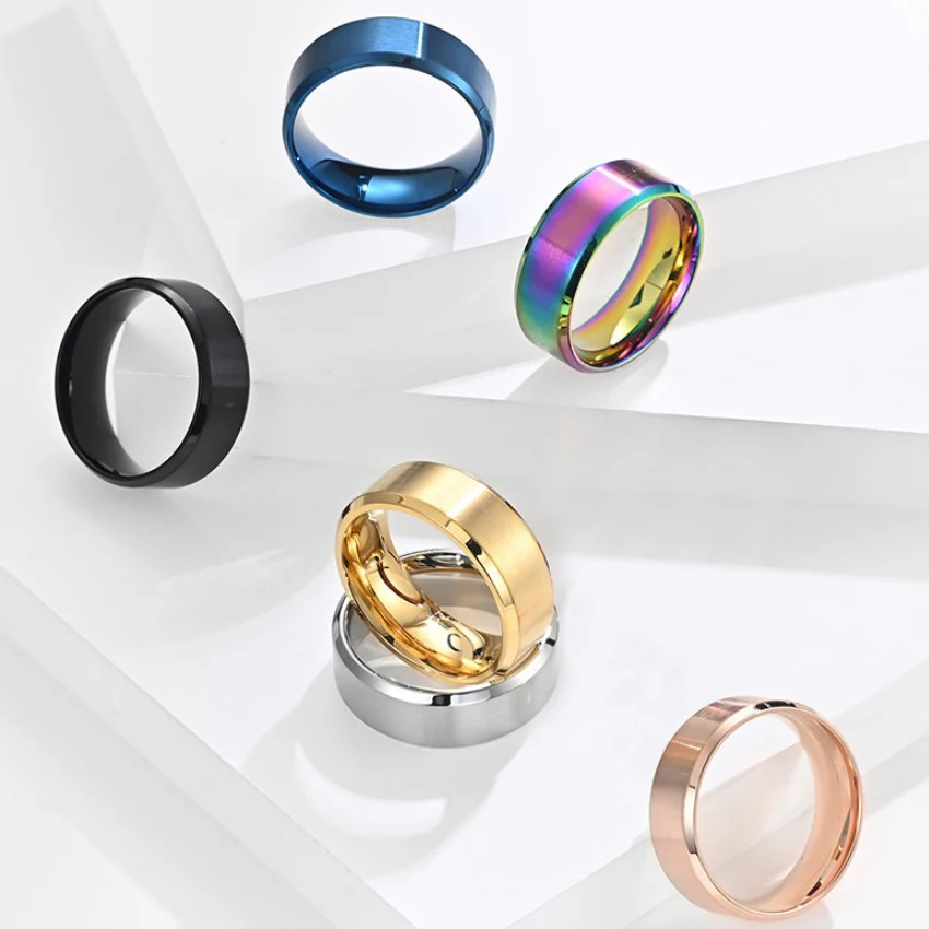 8mm Men Engraved Rings - Image 4