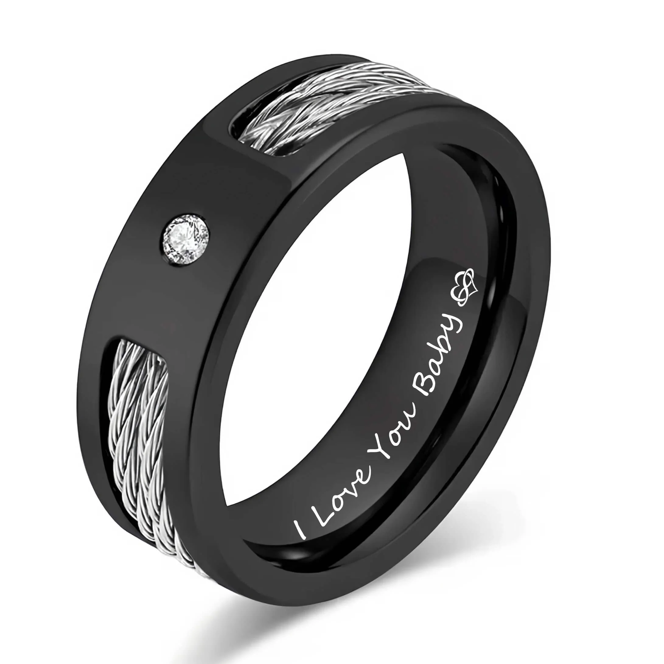 8mm Promise Ring Engravable - Image 2