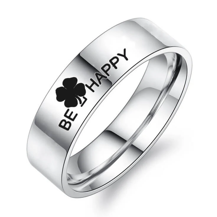 BE HAPPY Clover Promise Rings - Image 3