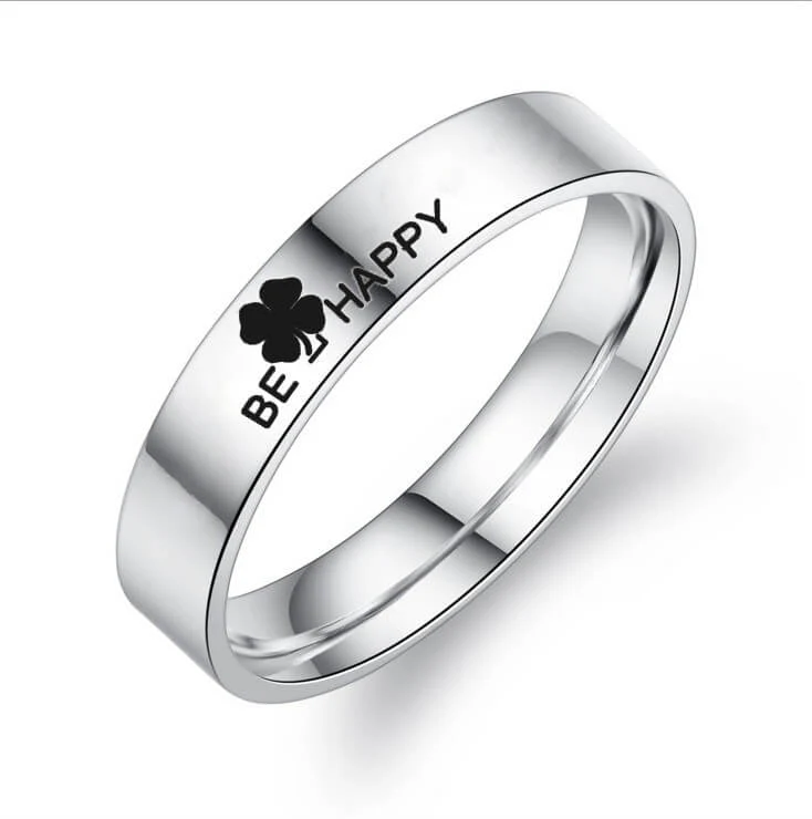 BE HAPPY Clover Promise Rings - Image 4
