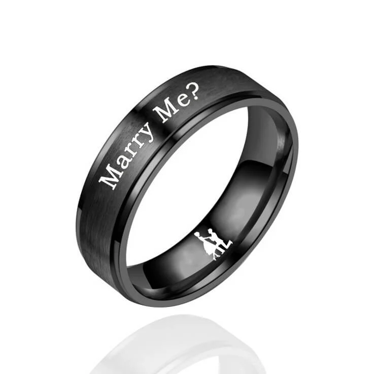 Engraved Couple Promise Rings - Image 3