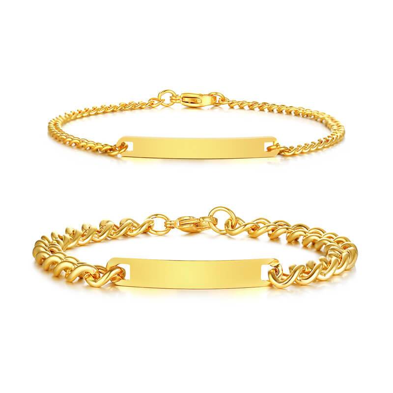 Black Couple Custom Bracelets Engraved - Image 4