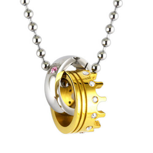 Interlocking Crown Couple Necklaces - Image 3