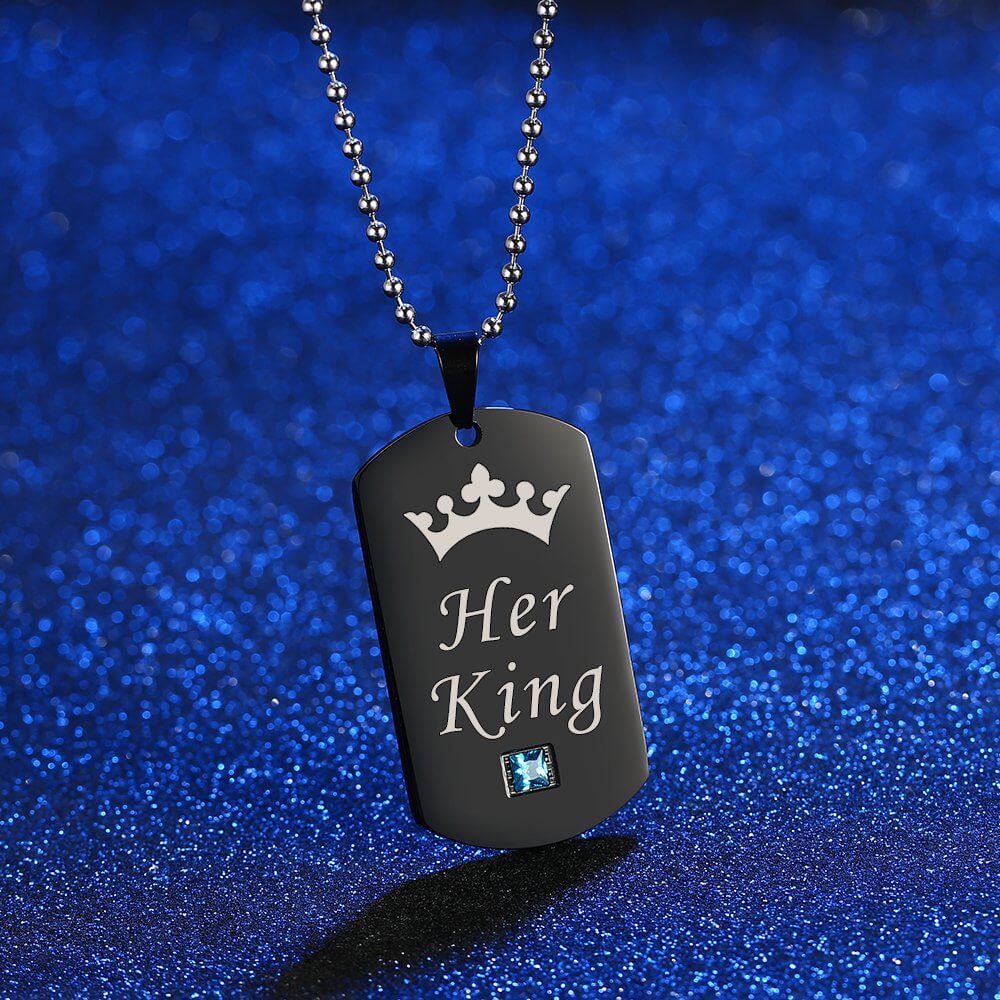 Couple Queen King Tag Necklace - Image 4