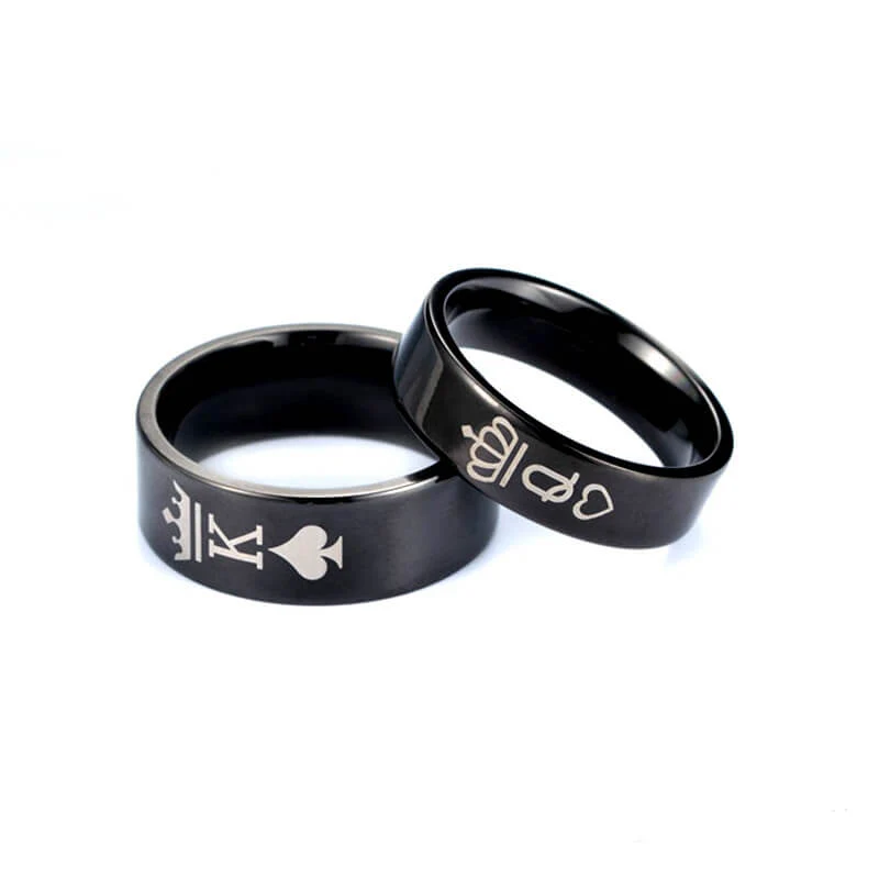 Crown King ๐ Queen Couple Rings - Image 2