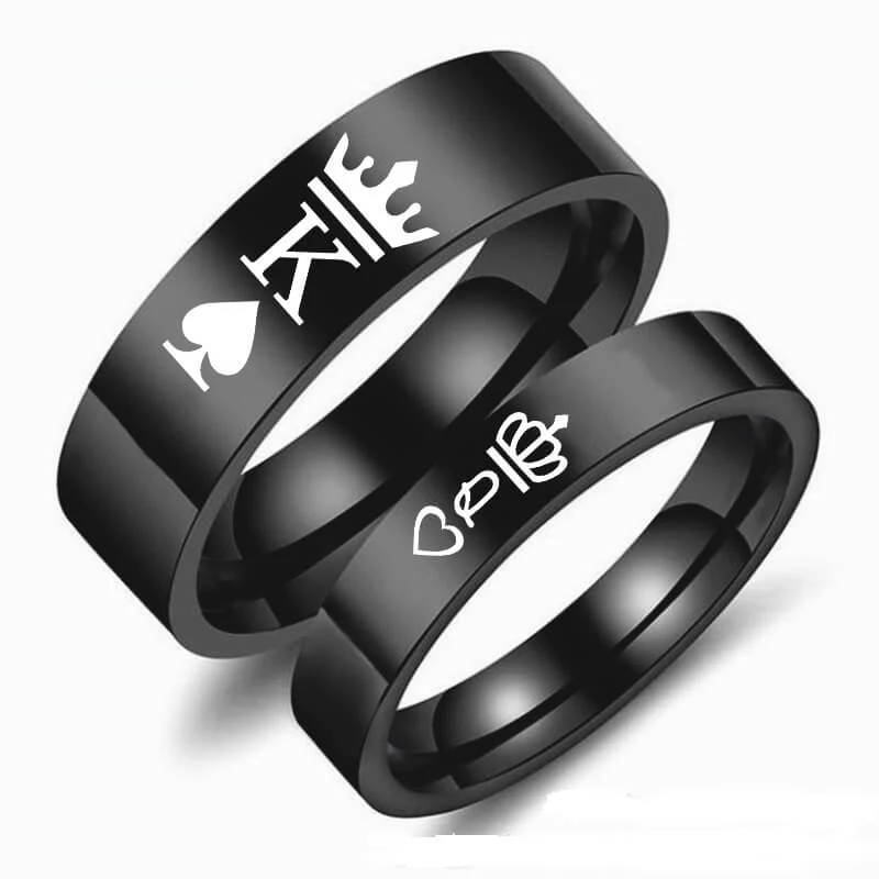 Crown King ๐ Queen Couple Rings - Image 3