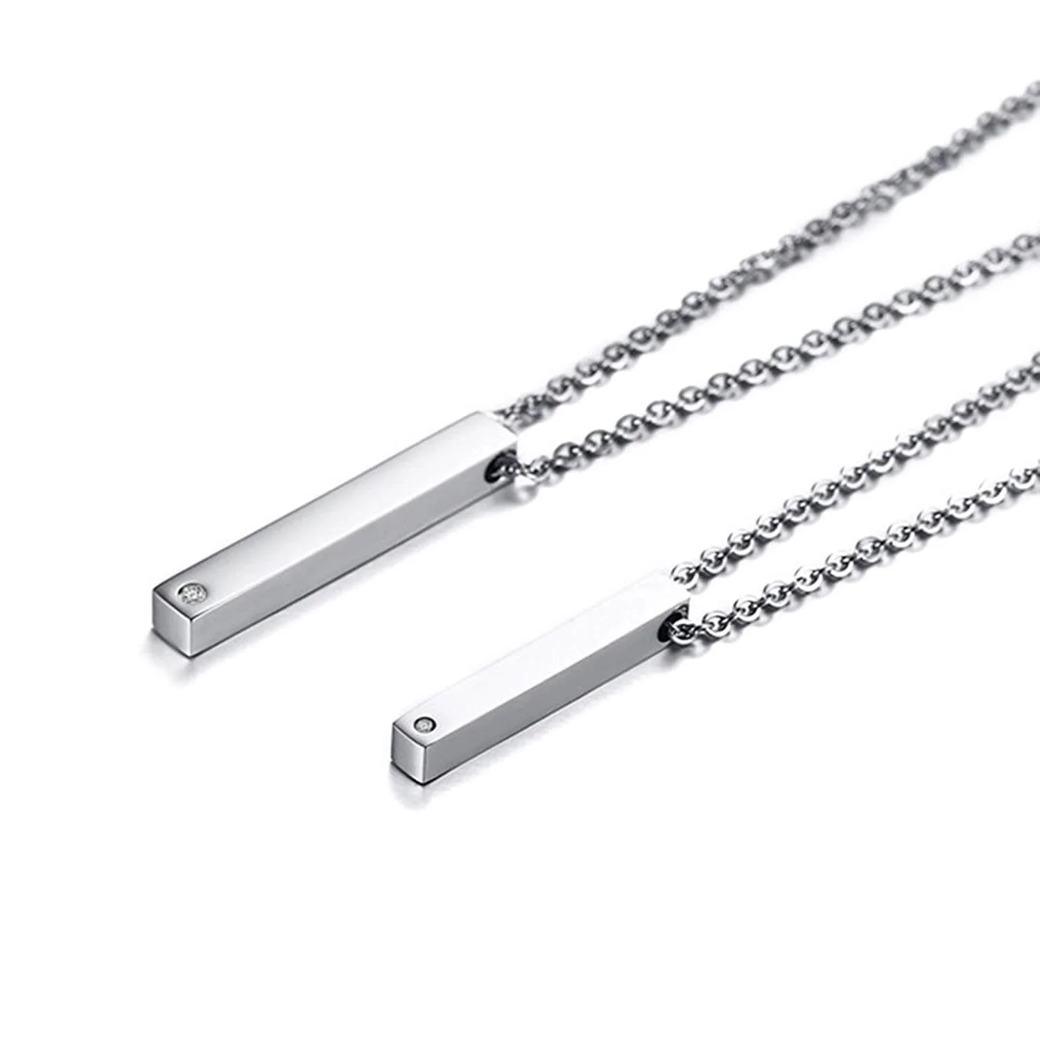 Engraved Couple Bar Necklaces - Image 3