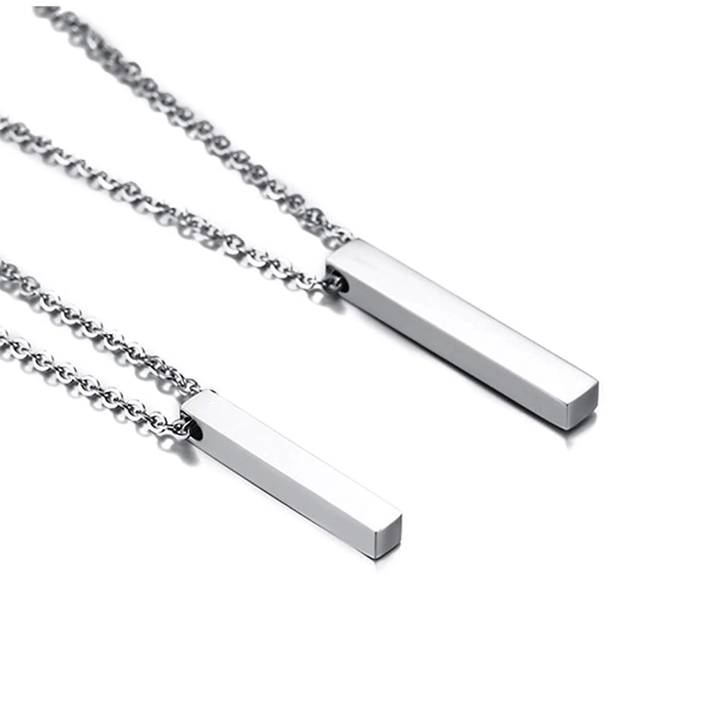 Engraved Couple Bar Necklaces - Image 4