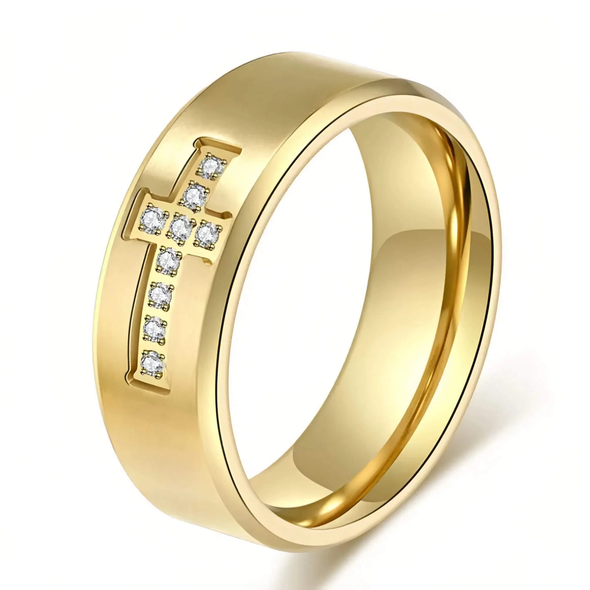 Engraved Cross Faith Rings - Image 2