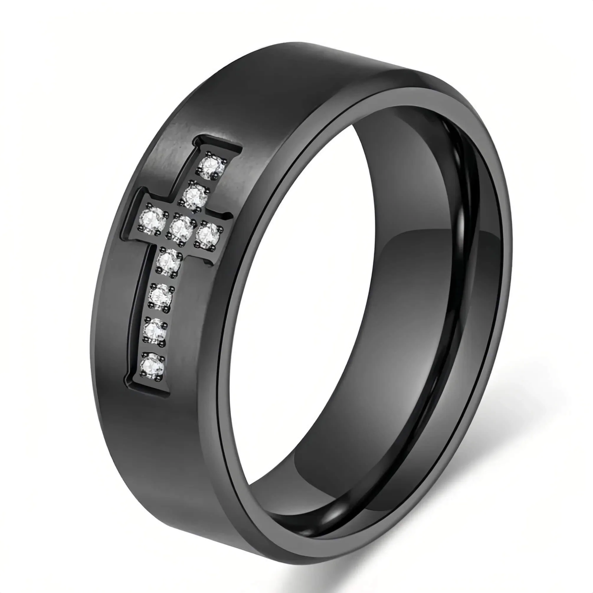 Engraved Cross Faith Rings - Image 3
