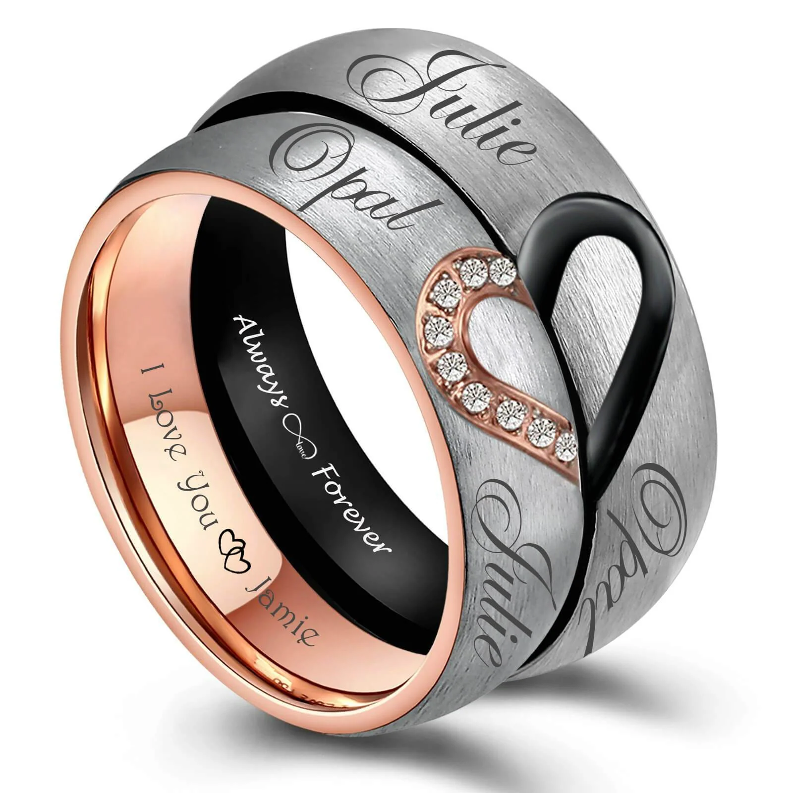 Engraved Promise Ring Set - Image 5