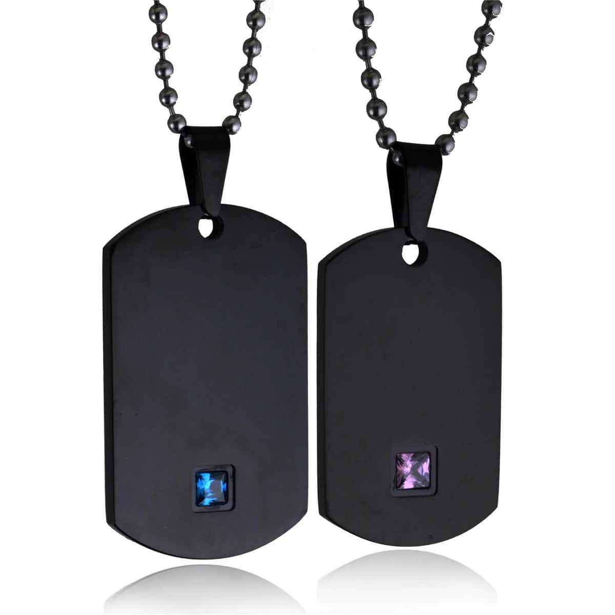 Engraved Tag Necklaces for Couple