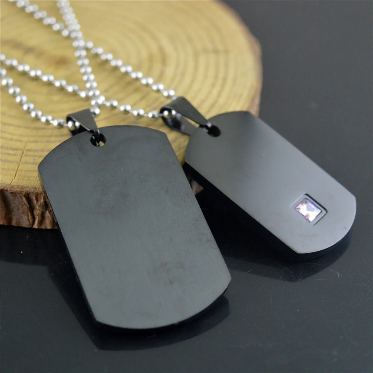 Engraved Tag Necklaces for Couple - Image 3