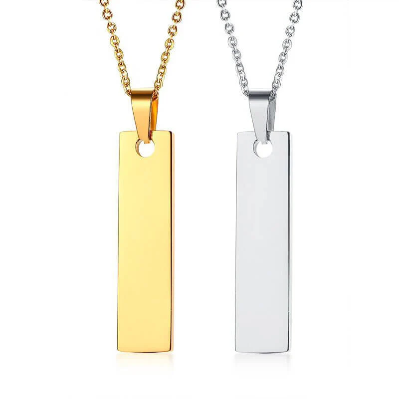 Gold/Silver Custom Bar Necklace - Image 3