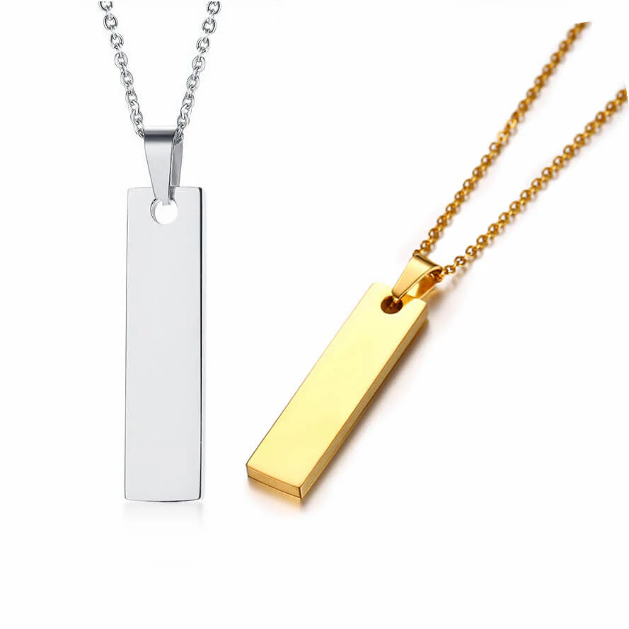 Gold/Silver Custom Bar Necklace - Image 4