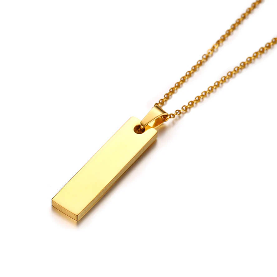 Gold/Silver Custom Bar Necklace - Image 5