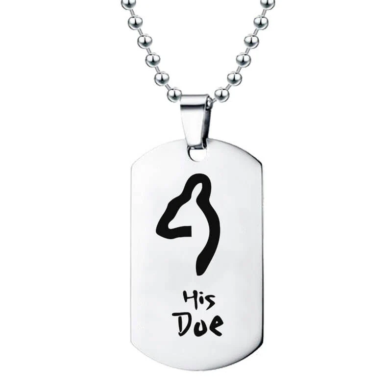Her Buck & His Doe Couple Tag Necklaces - Image 2