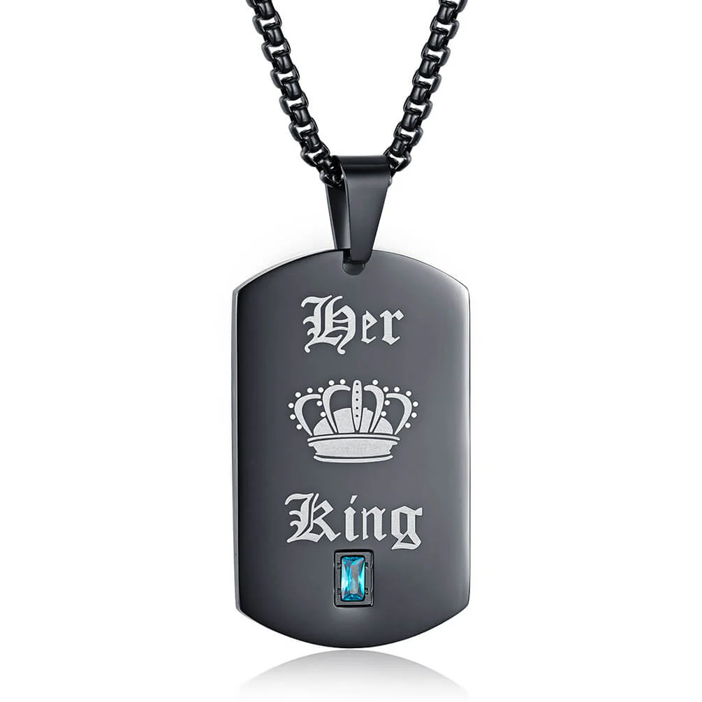 Her King His Queen Necklaces Engraved - Image 10