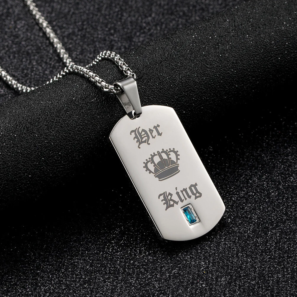 Her King His Queen Necklaces Engraved - Image 5
