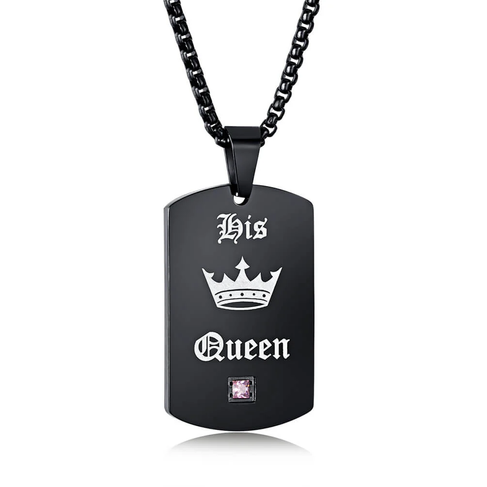 Her King His Queen Necklaces Engraved - Image 7