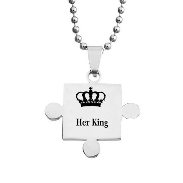 Her King His Queen Puzzle Pendant - Image 3