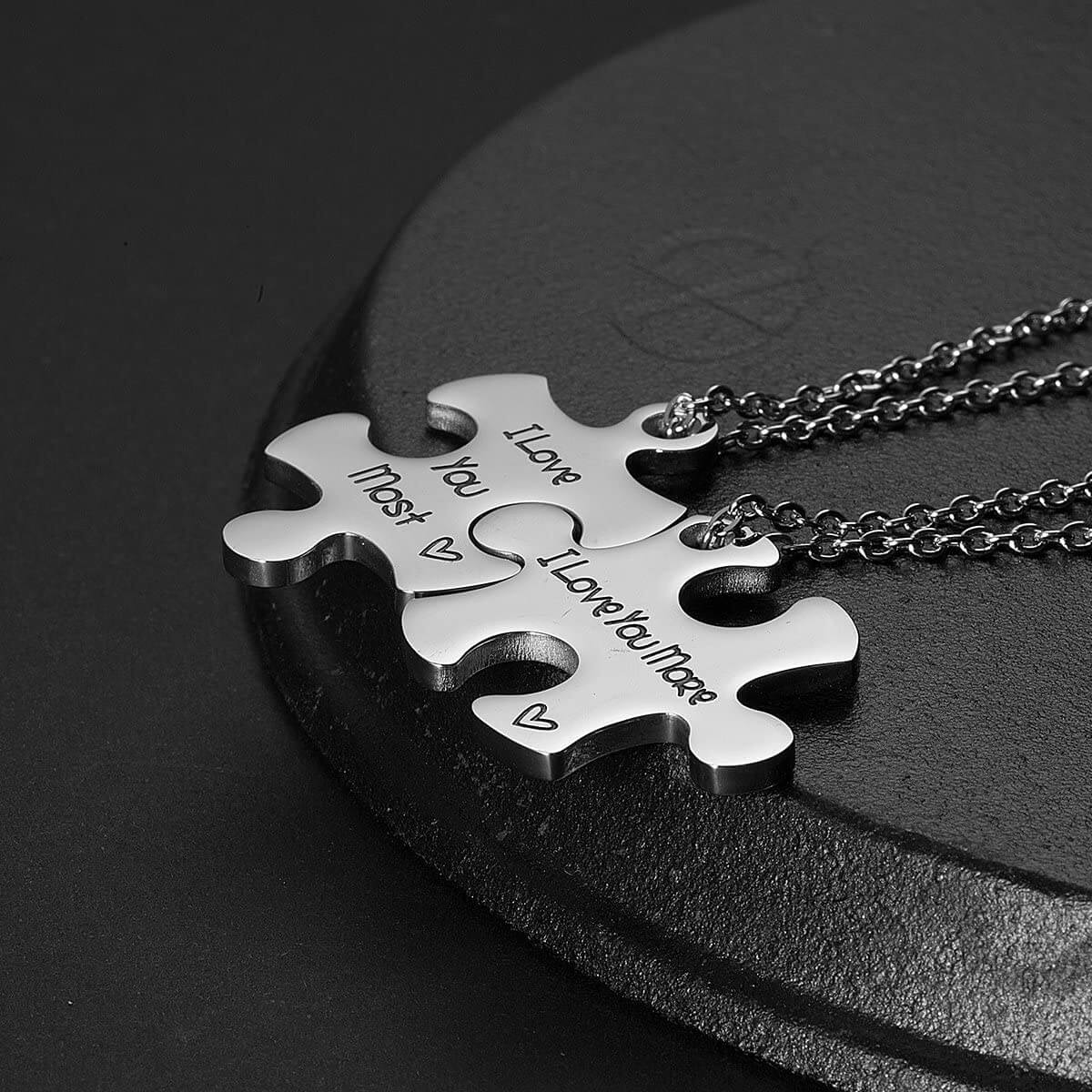 His and Hers Puzzle Necklace Couples - Image 4