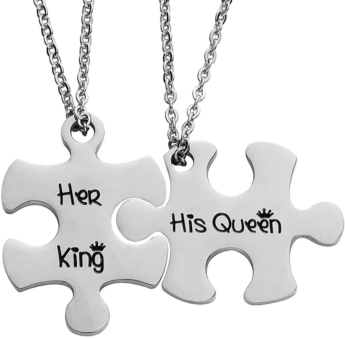 His and Hers Puzzle Necklace Couples - Image 5