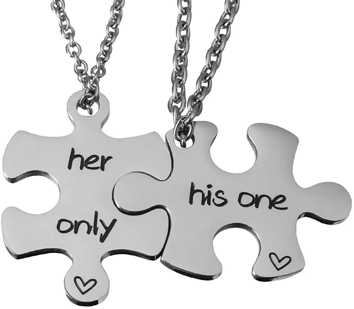 His and Hers Puzzle Necklace Couples - Image 6