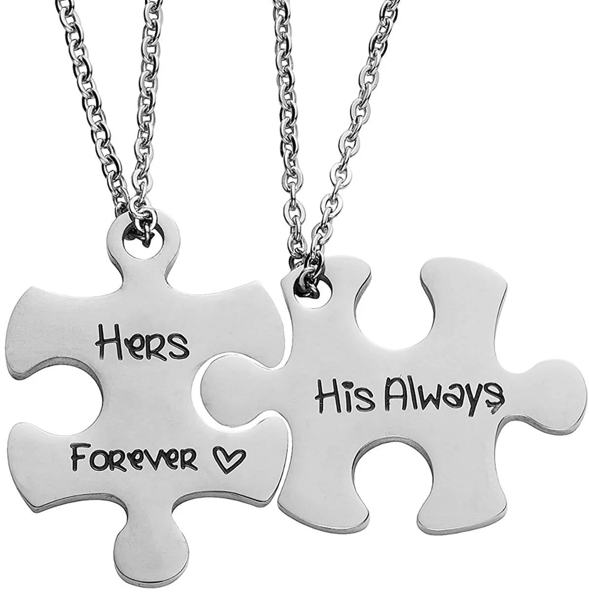 His and Hers Puzzle Necklace Couples - Image 7