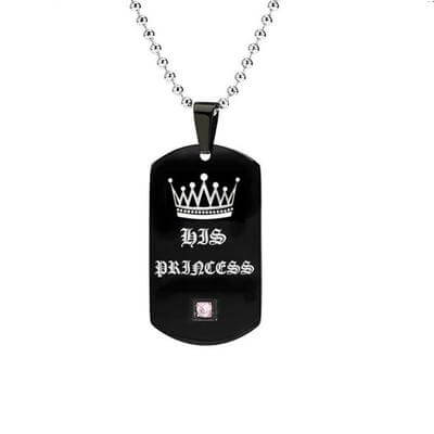 His Princess Her Prince Engraved Necklace - Image 2