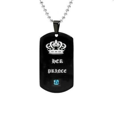 His Princess Her Prince Engraved Necklace - Image 3