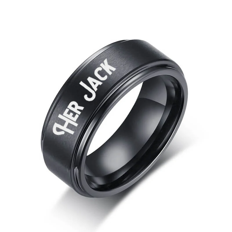 His Sally and Her Jack Black Promise Rings - Image 3