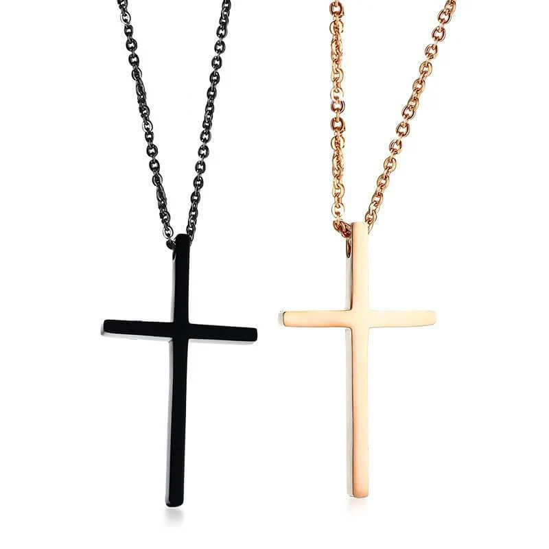 I M MANUEL Cross Couple Necklaces Titanium - Image 4