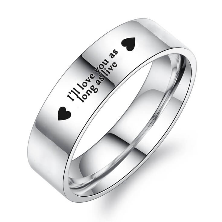 i'll love you as long as live Promise Rings for Couples - Image 4