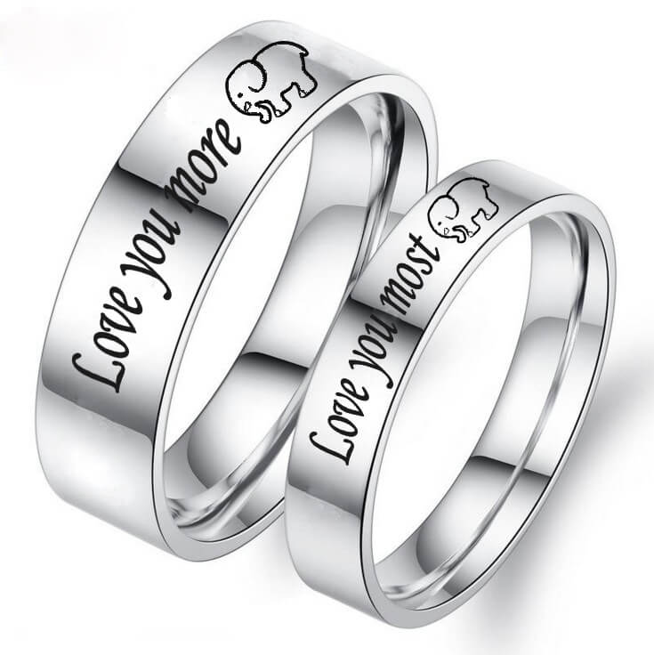 LOVE YOU MORE LOVE YOU MOST Promise Rings for Couples