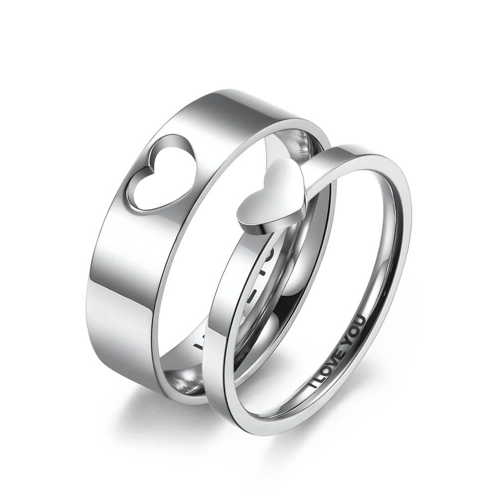 Matching Heart Ring Set I LOVE YOU