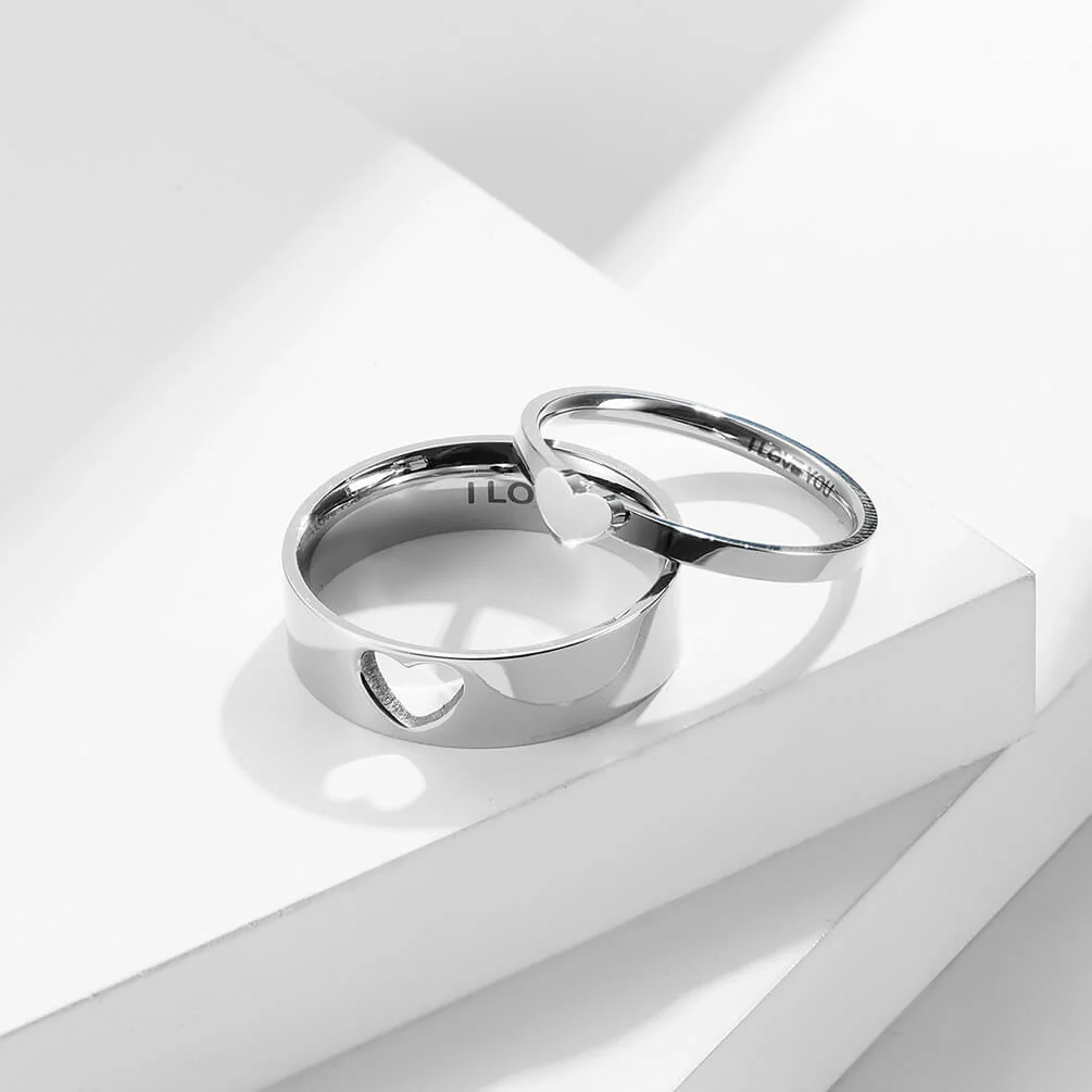 Matching Heart Ring Set I LOVE YOU - Image 2