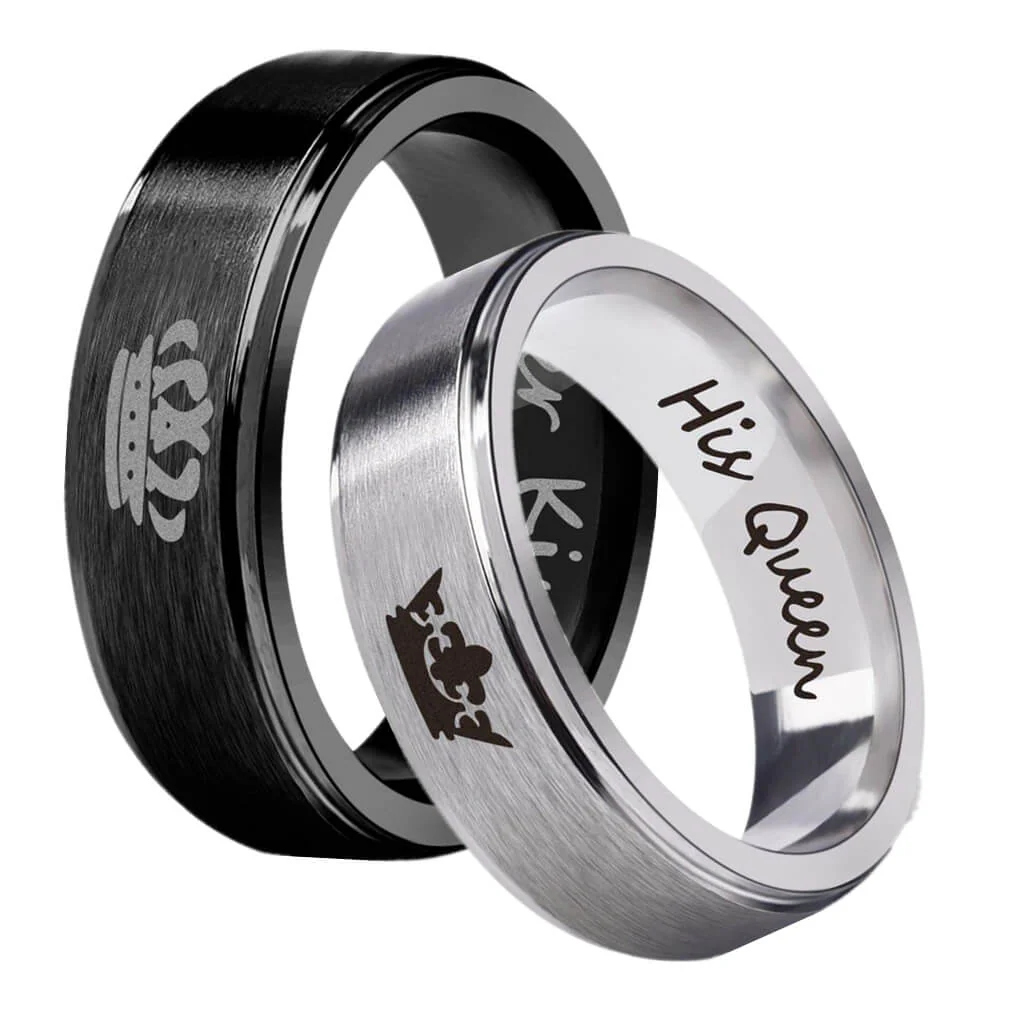 Her King His Queen Couple Promise Rings - Image 4