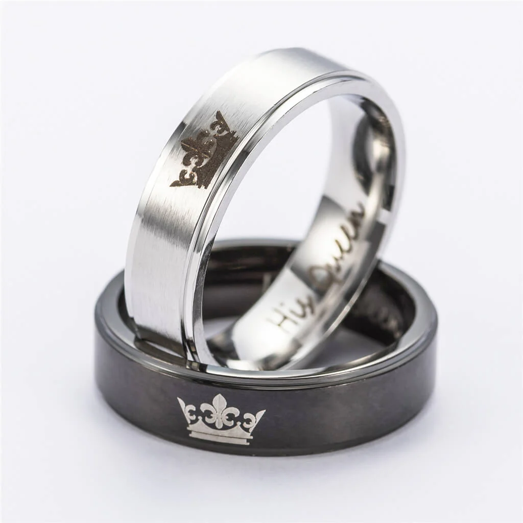 Her King His Queen Couple Promise Rings - Image 5