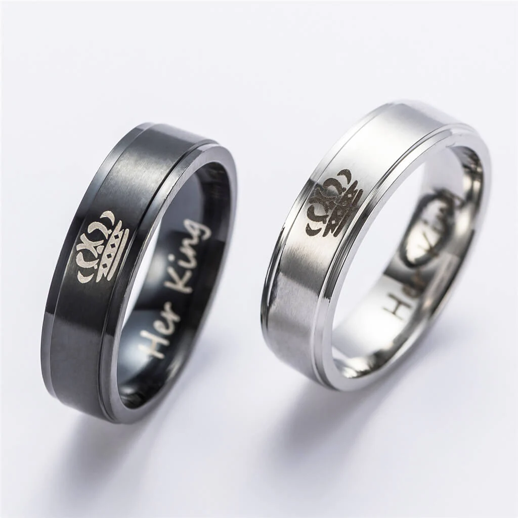 Her King His Queen Couple Promise Rings - Image 6