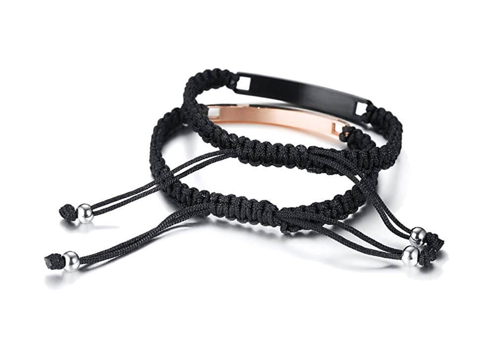 Matching Nameplate ID Couple Bracelets - Image 4