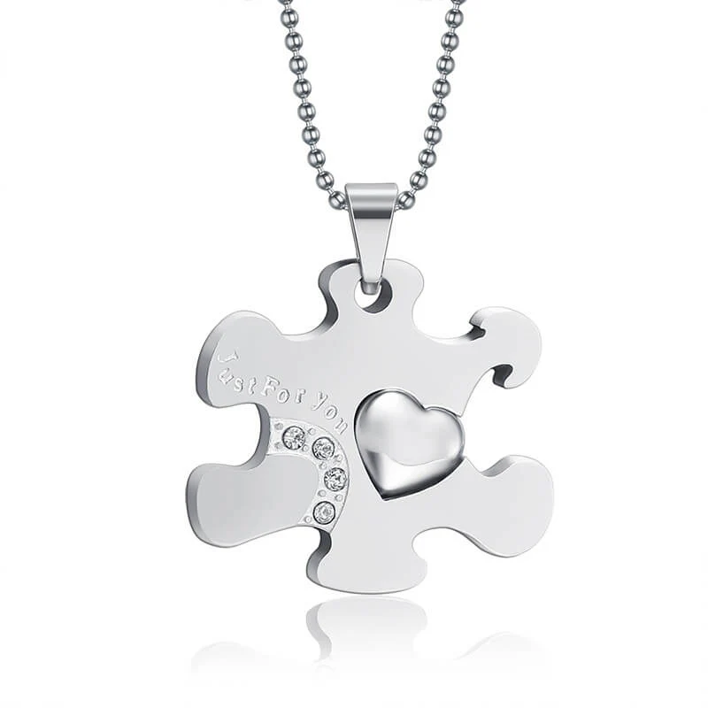 Matching Puzzle Heart Pendant - Image 3