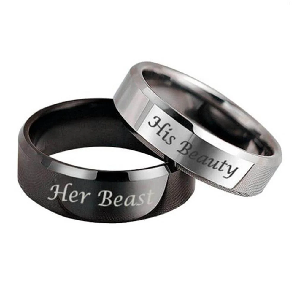 Her Beast His Beauty Couple Ring - Image 3