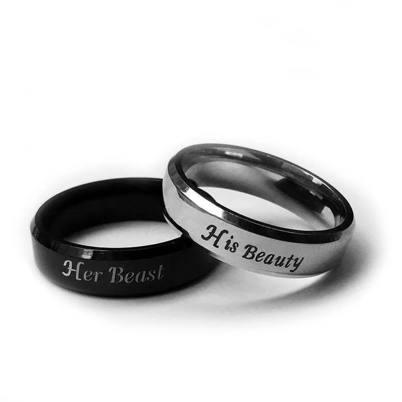 Her Beast His Beauty Couple Ring - Image 4