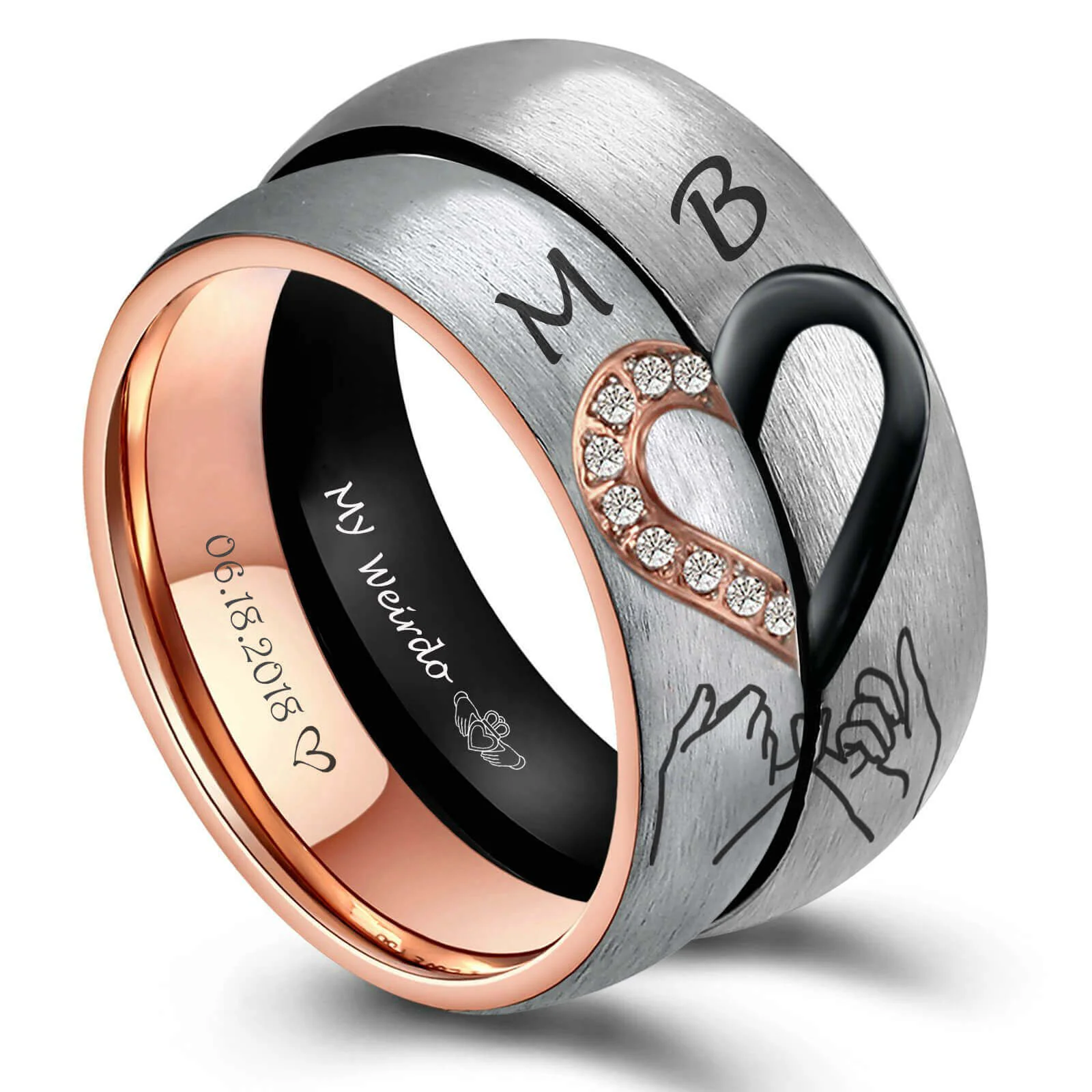 Pinky Promise Custom Name Rings - Image 5