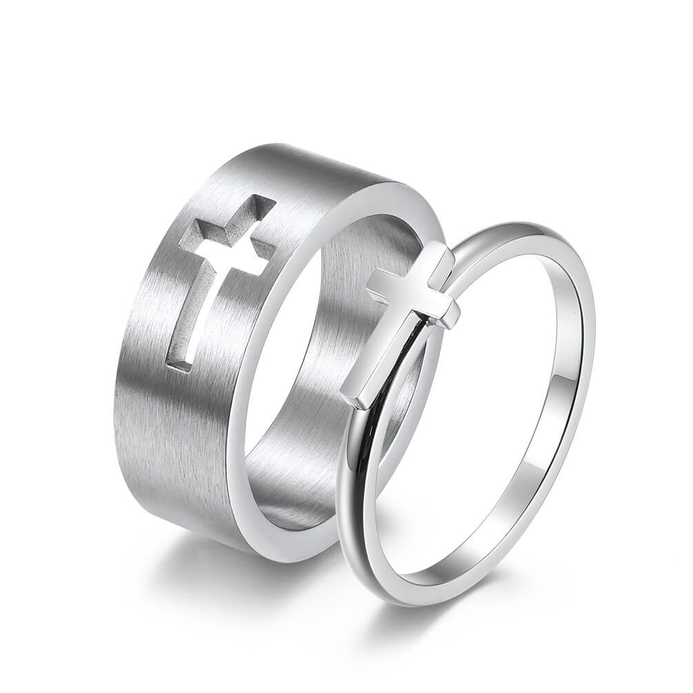 Puzzle Cross Couples Rings - Image 2