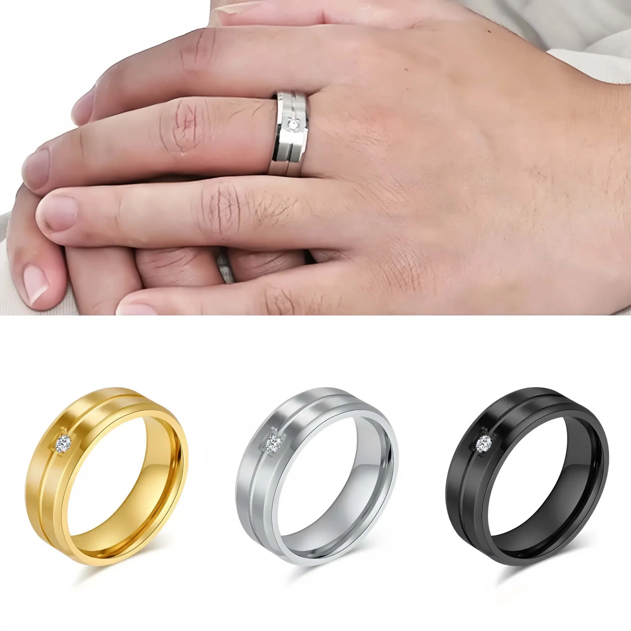 Round Cut Men's Band - Image 3